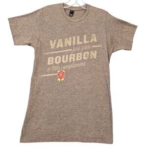 Jim Beam Vanilla Bourbon Brown Heather Tee Shirt Graphic Short Sleeve Men Size S